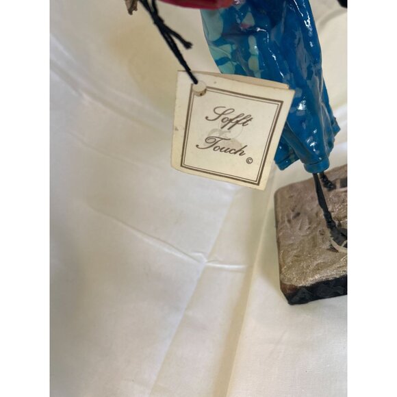 Handcrafted Soff Touch Figurine Of Woman With Basket 12" Tall - Picture 3 of 3